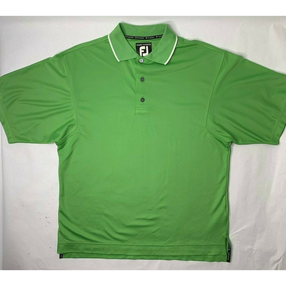 Footjoy Mens Medium Short Sleeve‎ Golf Polo Shirt Green Tee T